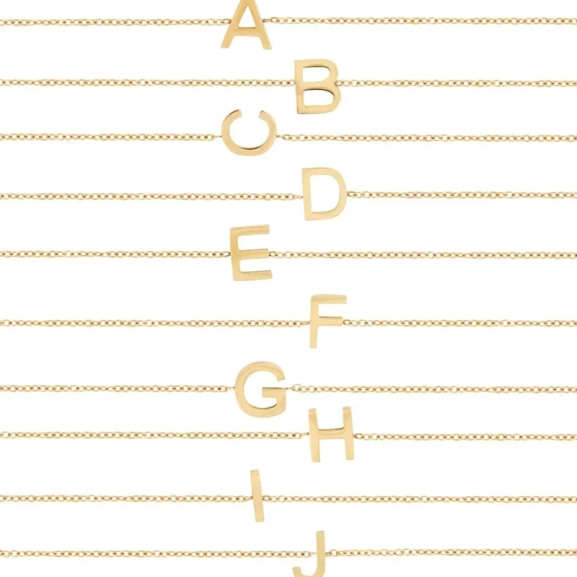 Letter Bracelet A-Ö Gold - Edblad - Snabb leverans - Gratis paketinslagning