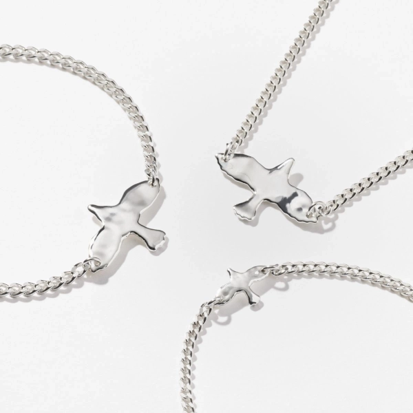Organic Dove Curb Necklace Silver