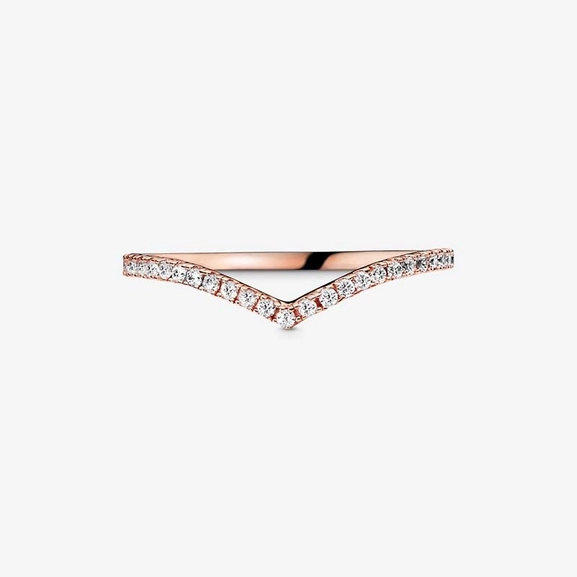Glittrande Wishbone Ring Rosé - PANDORA - Snabb frakt & paketinslagning - Nordicspectra.se