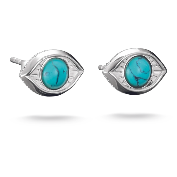 Elyndra stiftörhängen från Thomas Sabo i silver med öga och cabochon av imiterad turkos