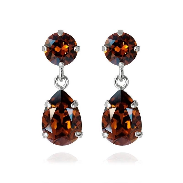 Mini Drop Earring Rhodium Smoked Topaz - Caroline Svedbom - Snabb frakt & paketinslagning - Nordicspectra.se