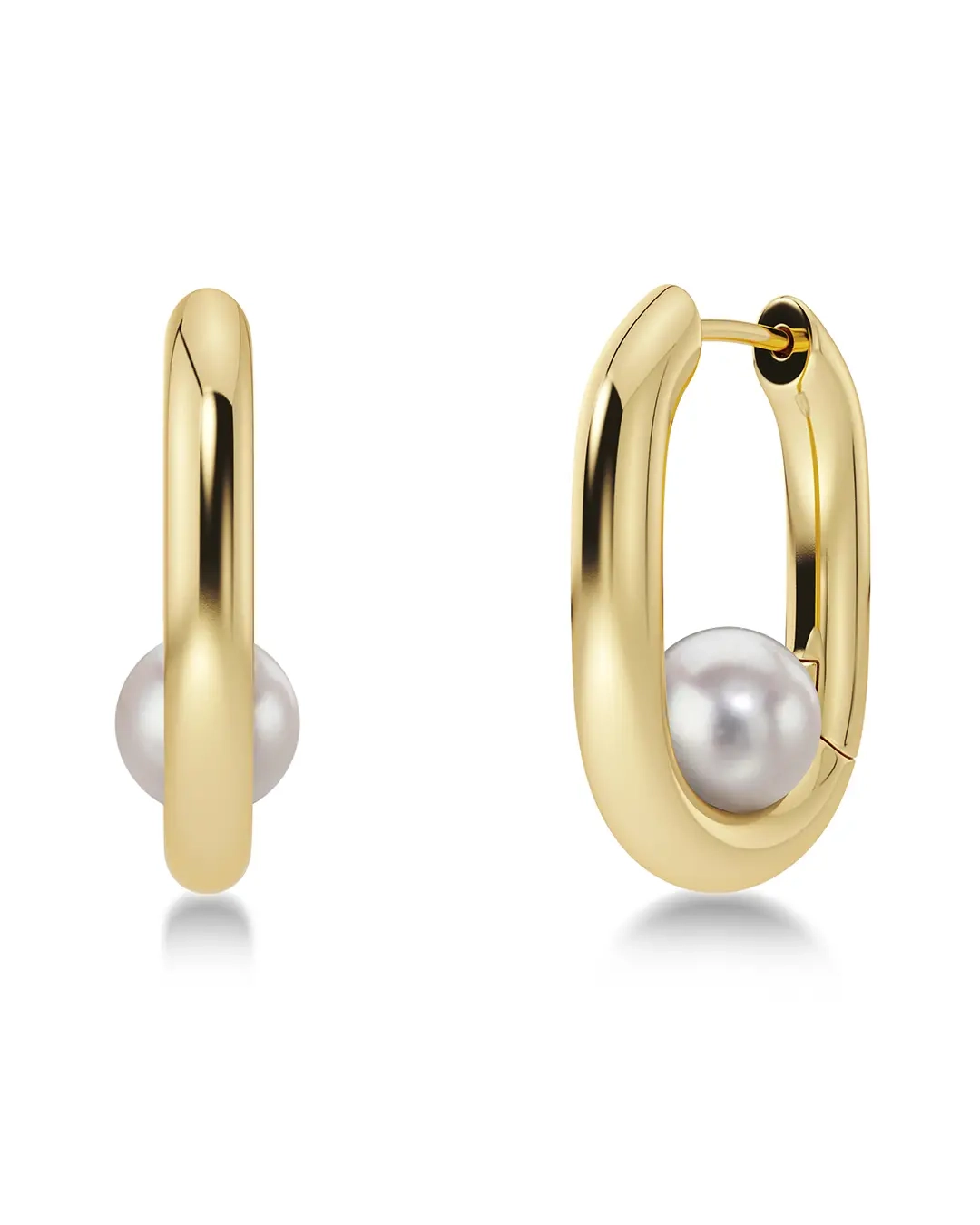 Edblad – Modernist Pearl Hoops L Gold