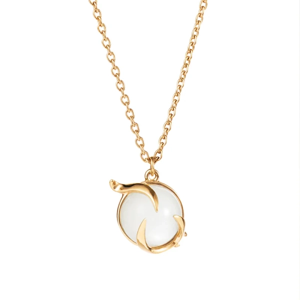 Frö Necklace i 18K guldpläterat silver med en skimrande månsten