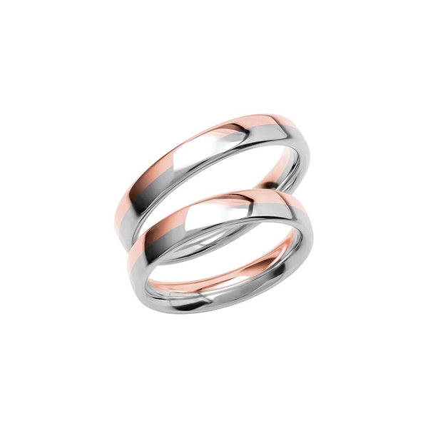 SR3017-4 Rose Gold/White Gold - Wedding & engagement rings - Schalins - Scandinavian design - Nordic Spectra