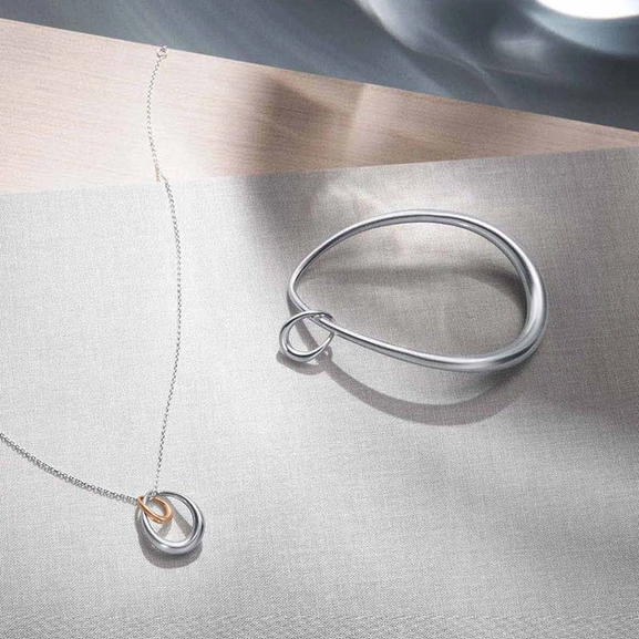 Offspring Halsband Silver & Roséguld - Georg Jensen örhängen - Snabb frakt & paketinslagning - Nordicspectra.se