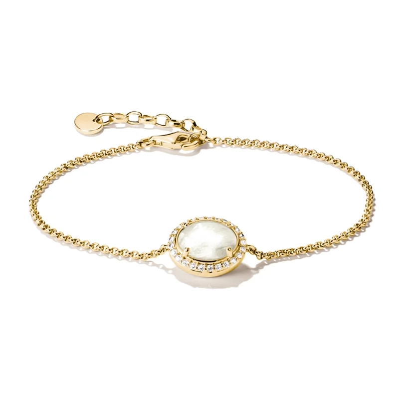 Thomas Sabo - Pärlemor med Glittrande Stenar Armband Guld