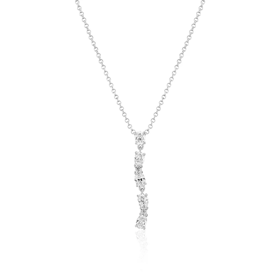 Ellera Ovale Lungo Halsband i silver med gnistrande Cubic Zirconia-stenar från Sif Jakobs
