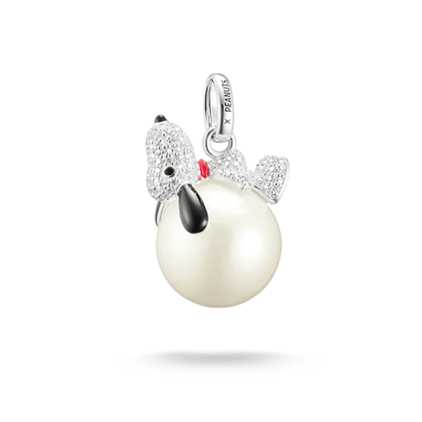 Snobben & Snöboll Hängsmycke i silver med zirkonia och imitationpärla