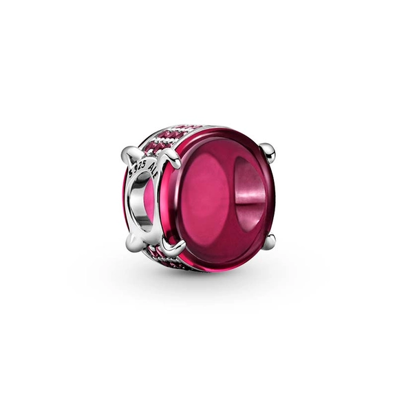 Kirschrotes Ovales Cabochon Charm von PANDORA, Schneller Versand - Nordicspectra.de