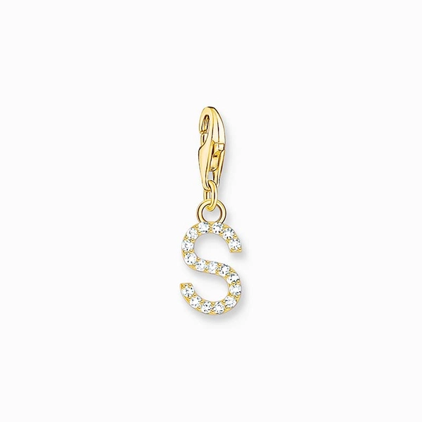 Buchstabe S Gold Steinanhänger - Thomas Sabo - Nordic Spectra