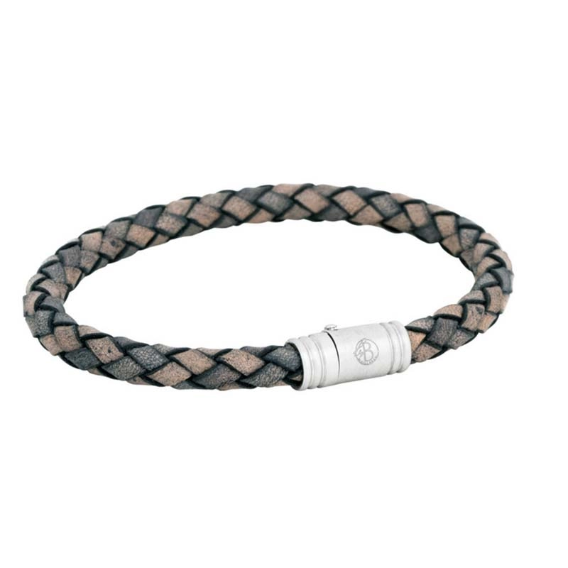 By Billgren - Grått Flätat Armband Med Stållås