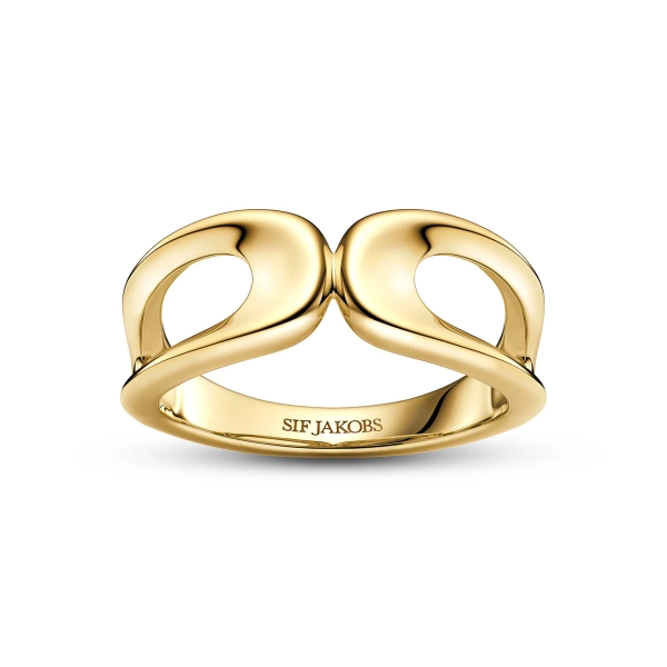 Borsa Pianura Due Piccolo Ring aus 18-karätig vergoldetem Silber mit zwei weich geformten