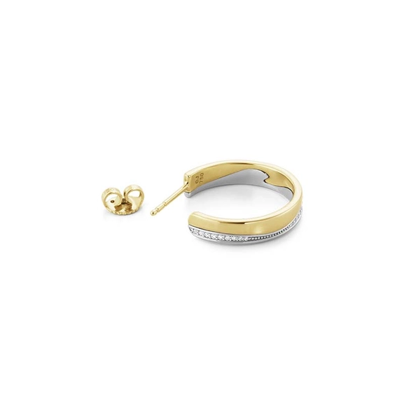 Fusion Örhängen Guld och Vitguld med 0.21 ct Diamanter - Georg Jensen örhängen - Snabb frakt & paketinslagning - Nordicspectra.se