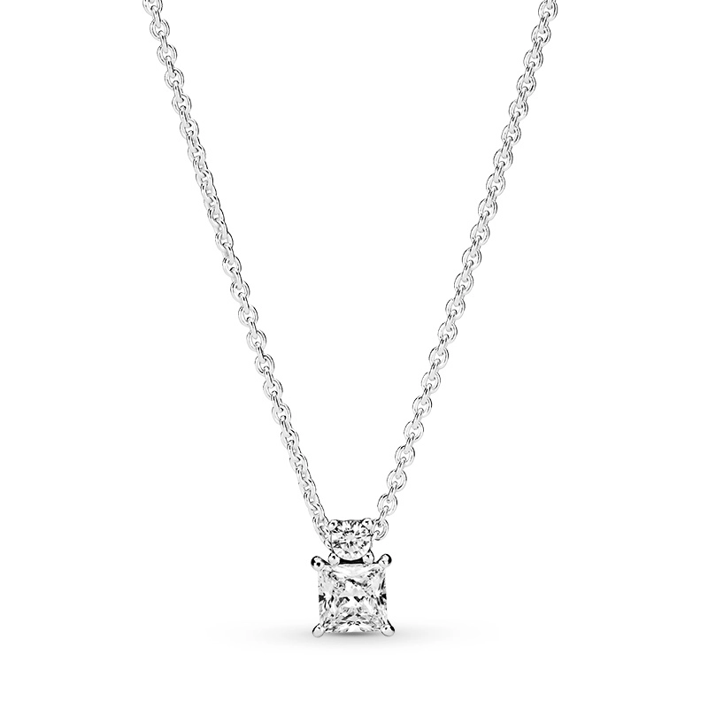 PANDORA - Sparkling Collier Round & Square Halsband med HĆ¤ngsmycke