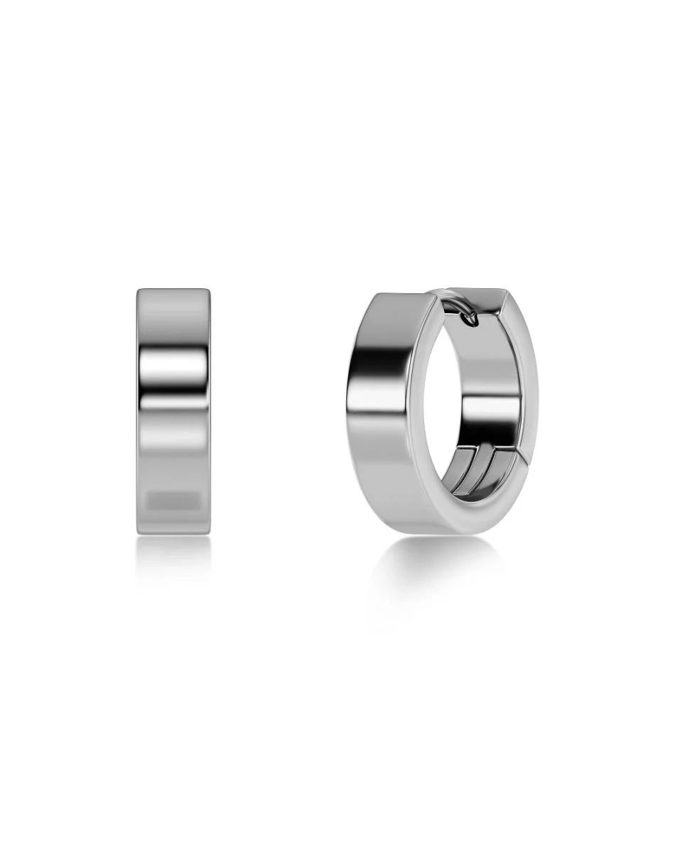 Sasha hoops i blankt rostfritt stål med bredare skena och dold gänga