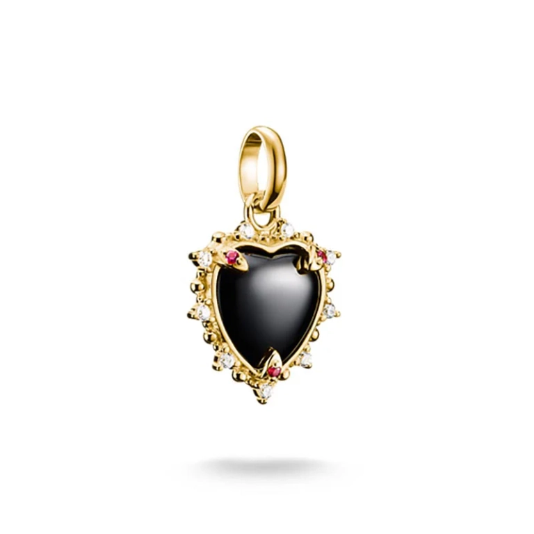 Charm-Anhänger Vintage-Herz schwarz Connect vergoldet - Thomas Sabo - Nordic Spectra