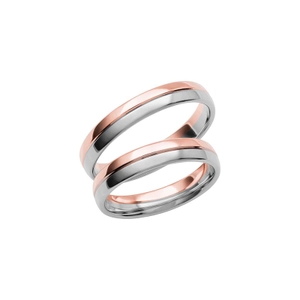 SR3010-4 Rose Gold/White Gold - Wedding & engagement rings - Schalins - Scandinavian design - Nordic Spectra