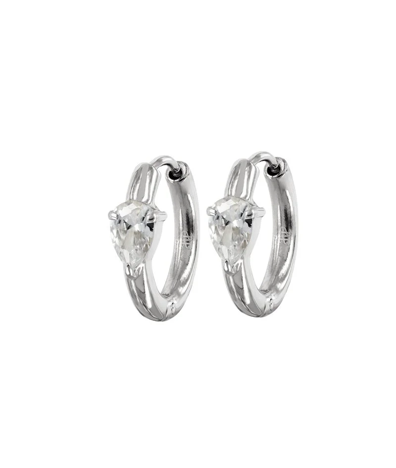 DROP Crystal Hoops Stål - Astrid & Agnes - Nordic Spectra