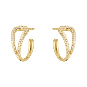 Mercy Swirl Hoops i 18K guld med diamanter