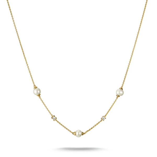 Necklace Pearls with White Stones Gold - Thomas Sabo - Suuri valikoima & ilmainen lahjapaketointi - Nordic Spectra