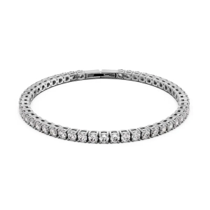 Tennisarmband i polerat rostfritt stål med cubic zirconia-stenar