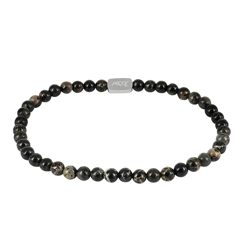 AROCK - MORRIS Armband 5 mm Svart/Beige