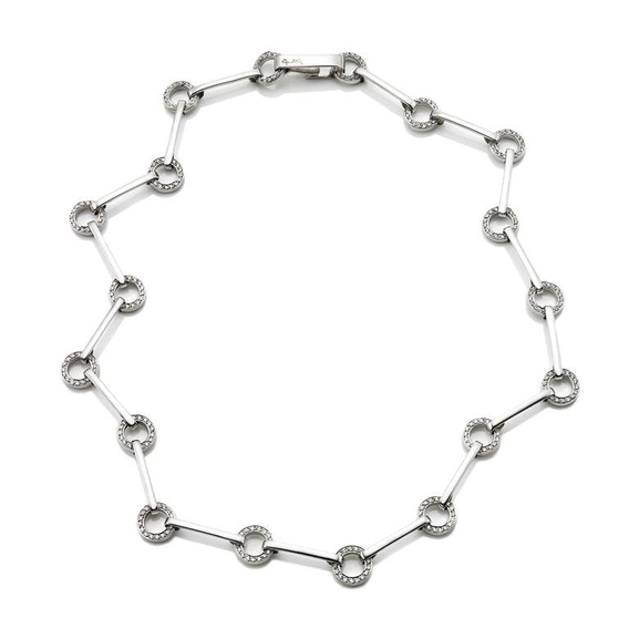 Ring Chain & Stars Necklace White Gold - Efva Attling halsband - Snabb frakt & paketinslagning - Nordicspectra.se