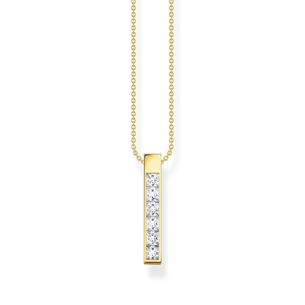 Halsband med Vita Stenar Pavé Guld - Thomas Sabo berlock - Snabb frakt & paketinslagning - Nordicspectra.se