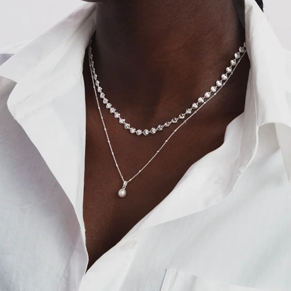 Treasure Single Pearl Necklace Silver - Syster P - Snabb leverans & Gratis paketinslagning - Nordic Spectra