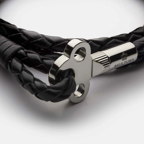 The Key Leather Bracelet Silver - Black - Skultuna - Snabb frakt & paketinslagning - Nordicspectra.se