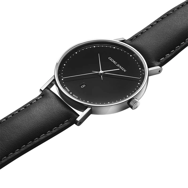 Koppel 41 mm - Kvarts - Svart urtavla/Svart läderarmband - Georg Jensen klockor - Snabb frakt & paketinslagning - Nordicspectra.se