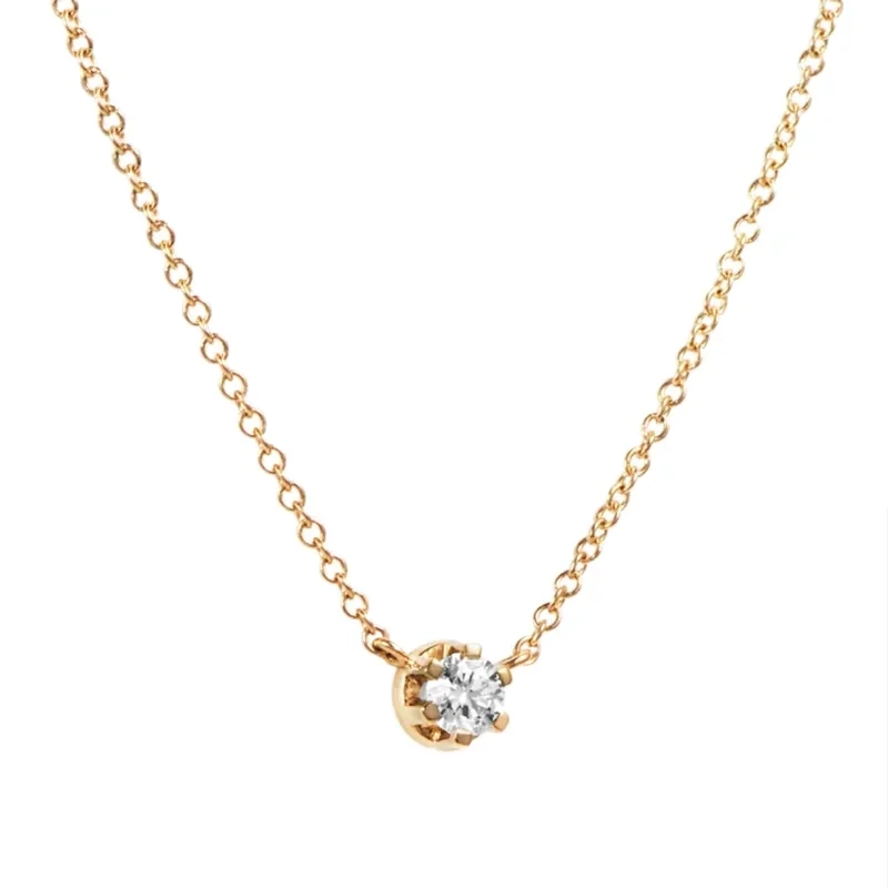 Efva Attling - Crown & Stars Necklace 0.30ct Gold