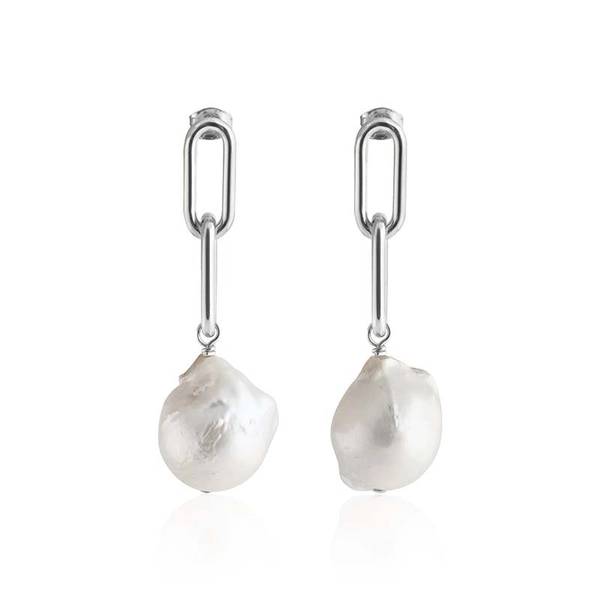 Baroque Link Pearl Earring Silver - Sophie By Sophie - Snabb frakt & paketinslagning - Nordicspectra.se