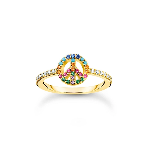 Ring Peace Mit Bunten Steinen Gold von Thomas Sabo, Schneller Versand - Nordicspectra.de