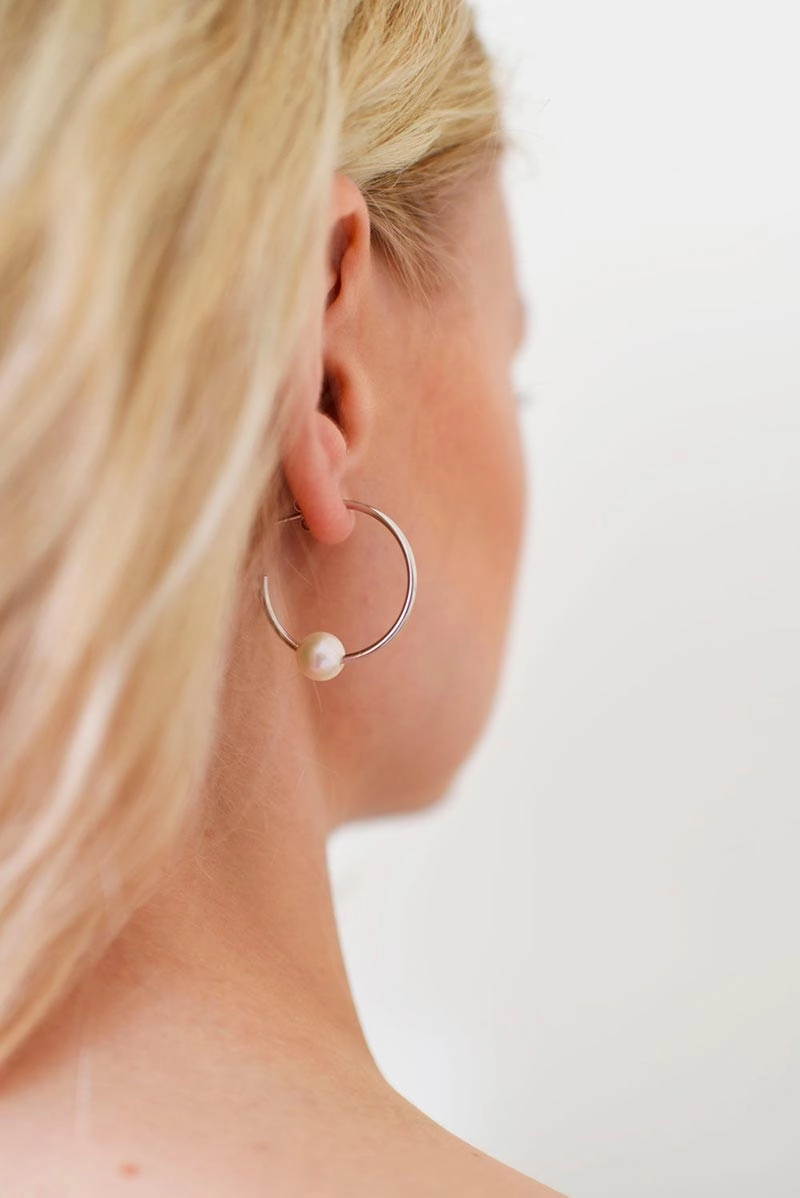 Pearl Hoops Silver - Sophie By Sophie - Snabb frakt & paketinslagning - Nordicspectra.se