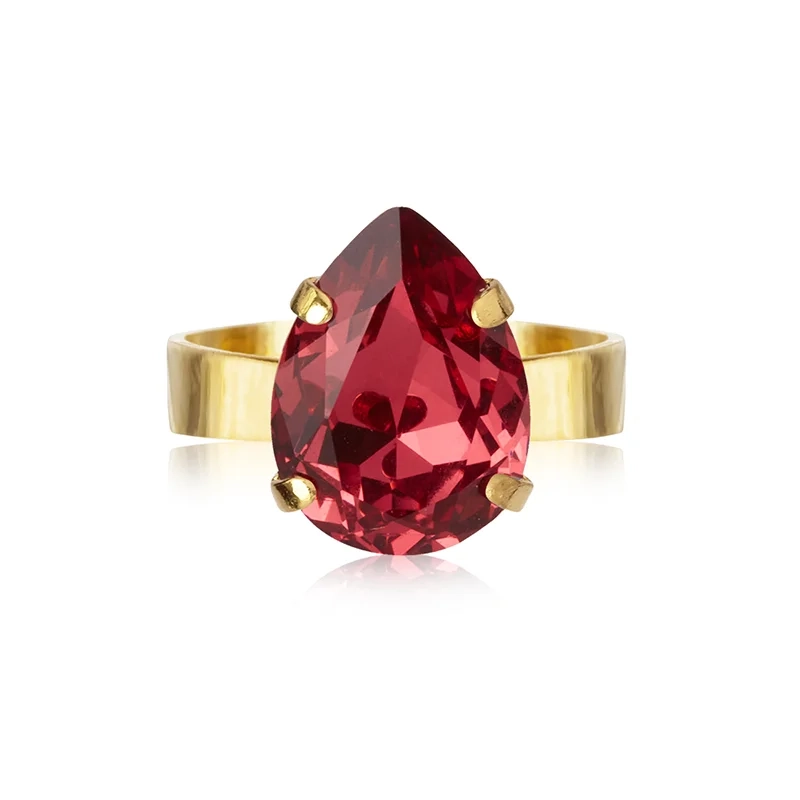 Caroline Svedbom - Mini Drop Ring Gold Mulberry Red