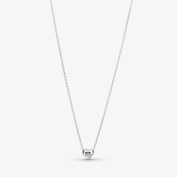 Collier Halsband med Välvt Gyllene Hjärta - PANDORA - Snabb frakt & paketinslagning - Nordicspectra.se