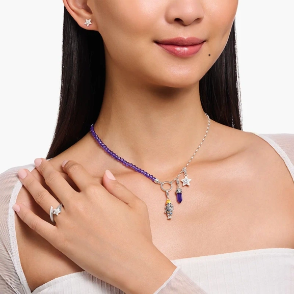 Hexagon Med Imiterad Ametist Berlock - Thomas Sabo - Snabb leverans & paketinslagning - Nordic Spectra