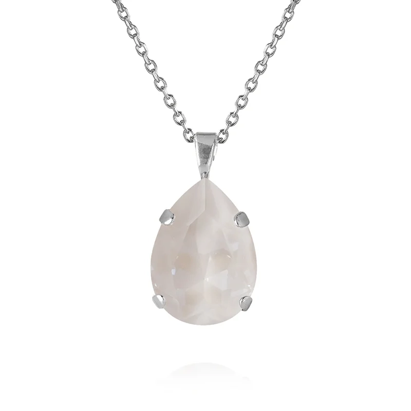 Caroline Svedbom - Mini Drop Necklace Rhodium Electric White