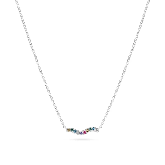 Ellera Waves Halsband Mix från Sif Jakobs i silver med gnistrande Cubic Zirconia-stenar