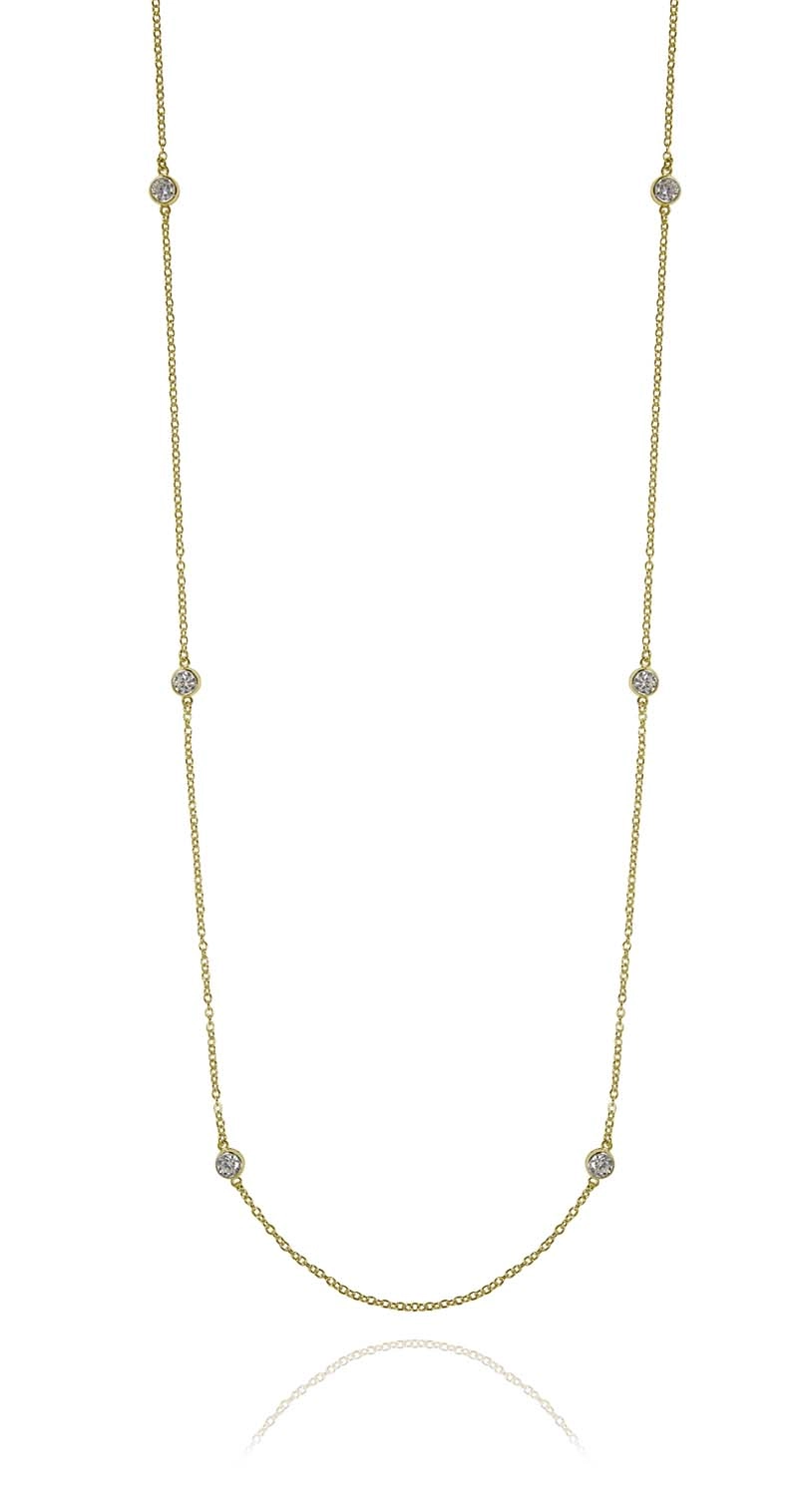 Cubic Long Chain Necklace Gold -CU Jewellery - Snabb frakt & paketinslagning - Nordicspectra.se