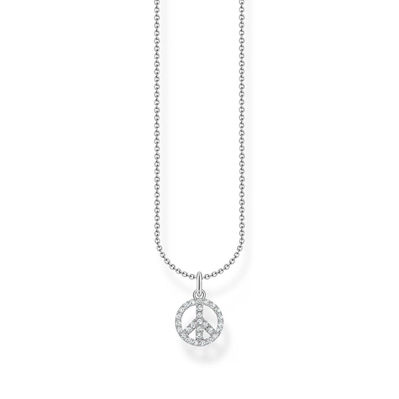 Kette Peace Mit Weißen Steinen Silber von Thomas Sabo, Schneller Versand - Nordicspectra.de