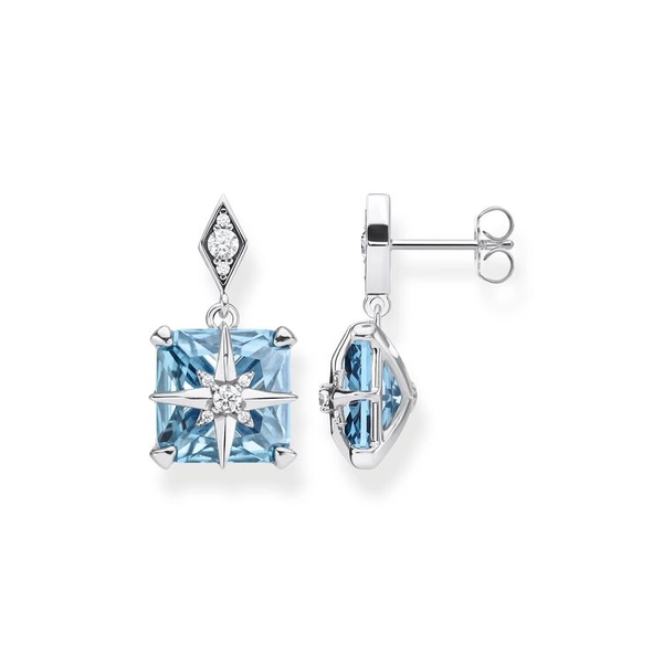 Stiftörhängen Blå Sten med Glittrande Stjärna Silver - Thomas Sabo örhängen - Snabb frakt & paketinslagning - Nordicspectra.se