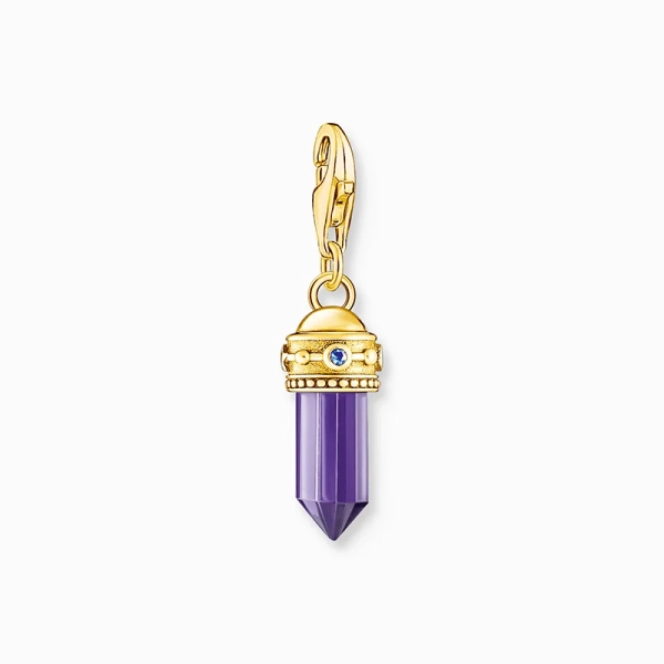 Hexagon Med Imiterad Ametist Guld Berlock - Thomas Sabo - Snabb leverans & paketinslagning - Nordic Spectra