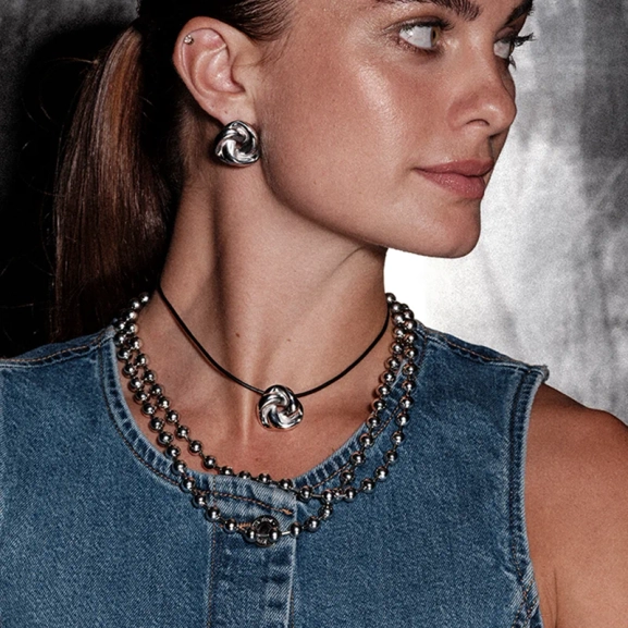 LAUREN Halsband Stål - Astrid & Agnes - Nordic Spectra