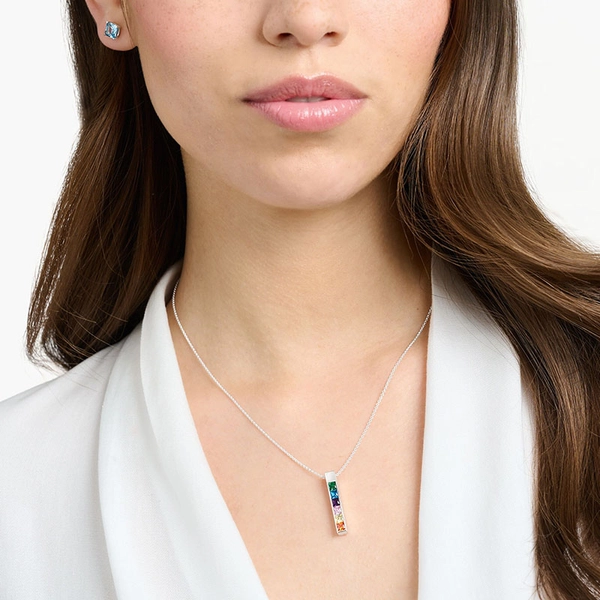 Kette Bunte Steine Silber von Thomas Sabo, Schneller Versand - Nordicspectra.de