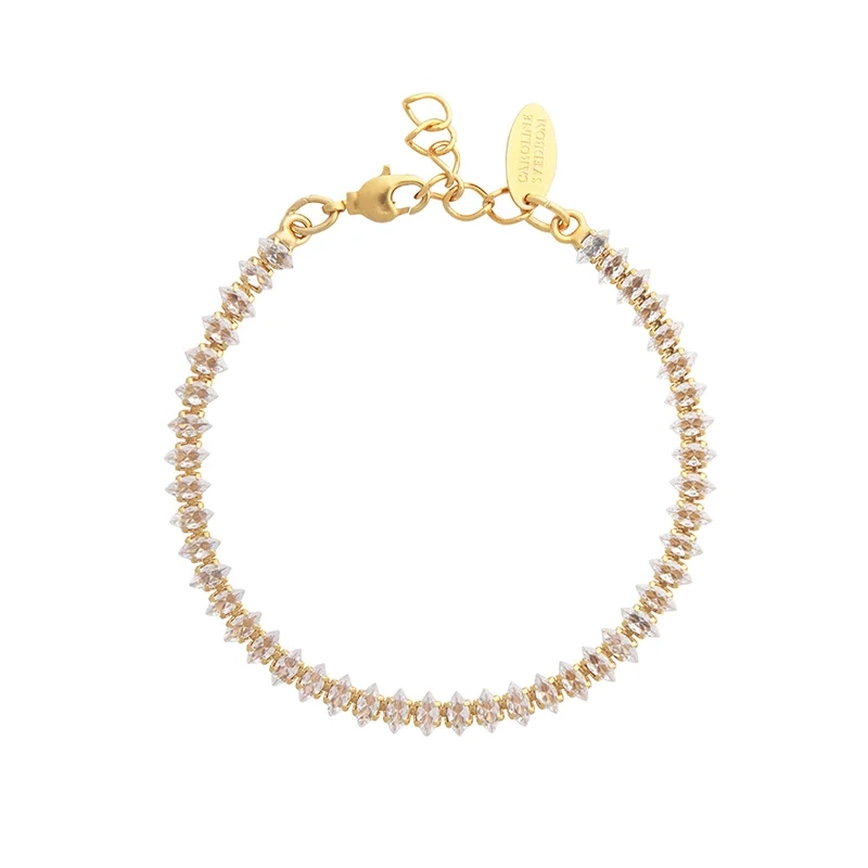 Caroline Svedbom – Crystal Navette Bracelet Gold Crystal