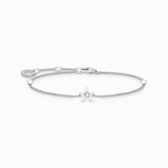 Armband Stern mit weißen Steinen und weißer Kaltemaille Silber - Thomas Sabo - Nordic Spectra