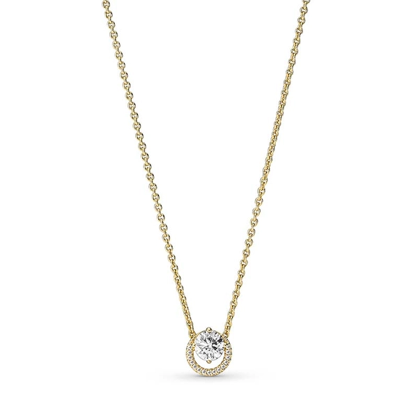 Glittrande Runt Halo Pendant Collier Halsband - PANDORA - Snabb frakt & paketinslagning - Nordicspectra.se