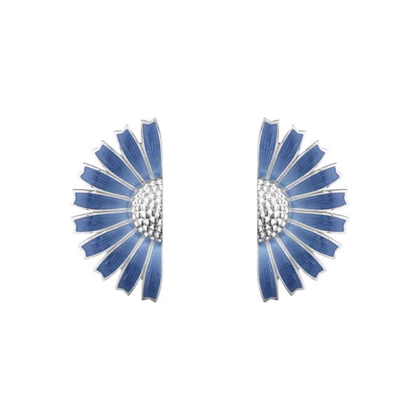 Daisy Blue Half Flower Earrrings - Georg Jensen - designkorut nopeilla ja turvallisilla toimituksilla - Nordic Spectra
